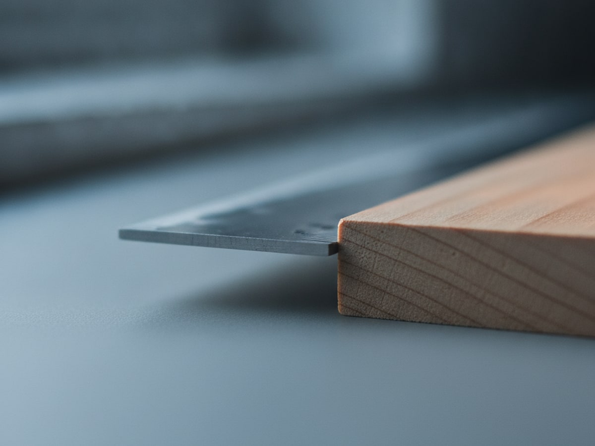 A ruler laid against an object, measuring it exactly