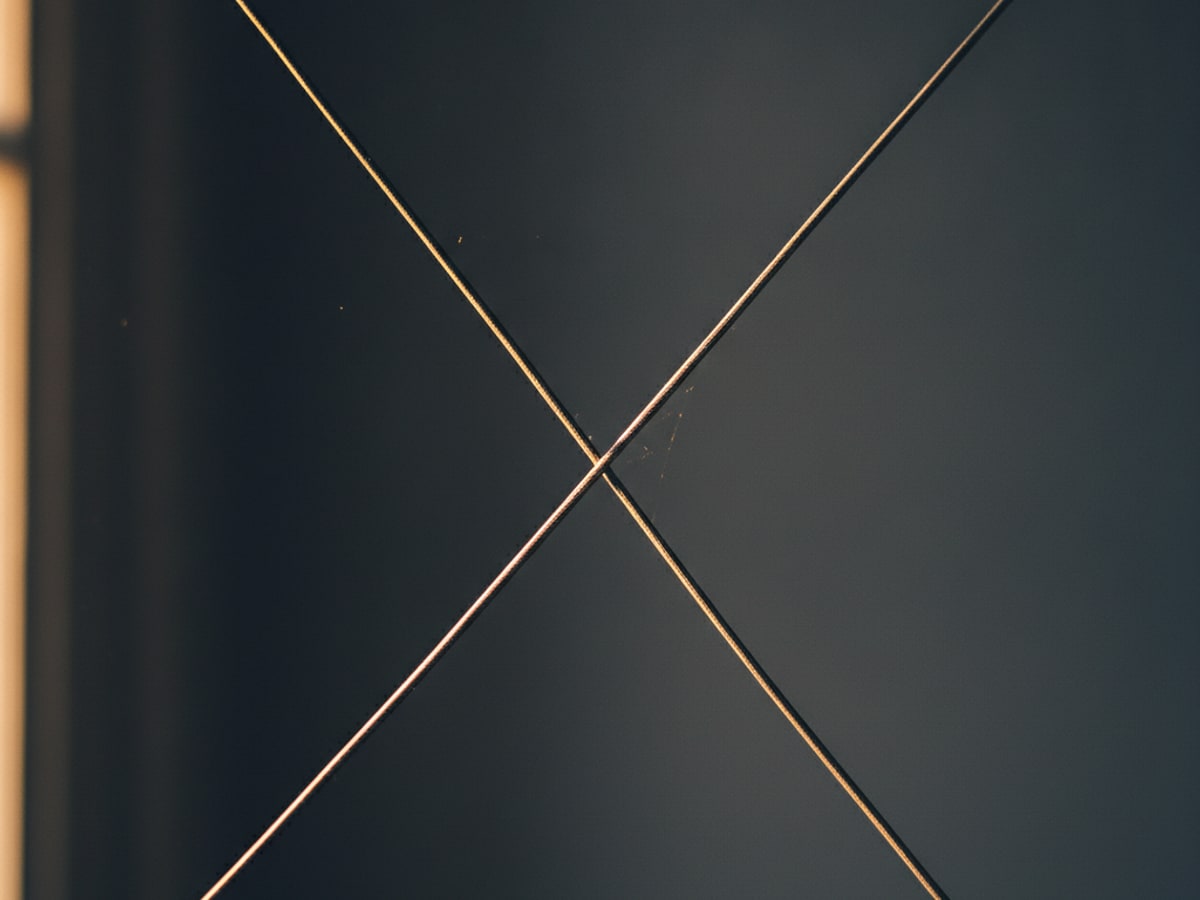 Two lines crossing once at a single point